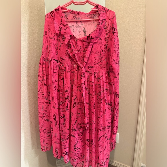 Dresses & Skirts - Barbie core chiffon shirt dress one size fits all